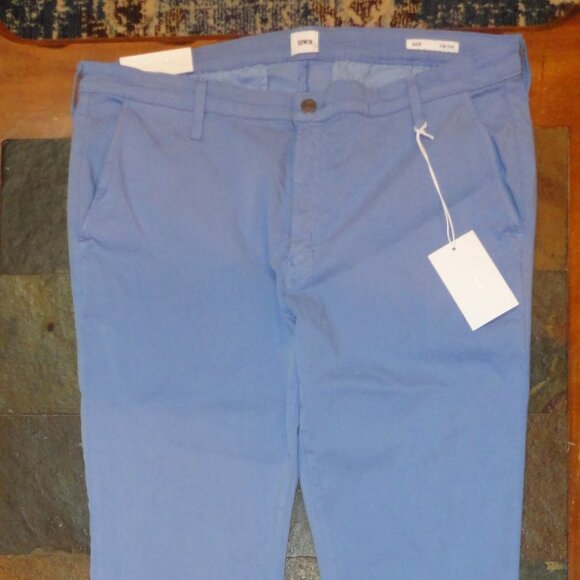 EDWIN Endurance "Mason" Slim Chino Blue Slacks Pants Size 38 x 32 NWT - Picture 5 of 10